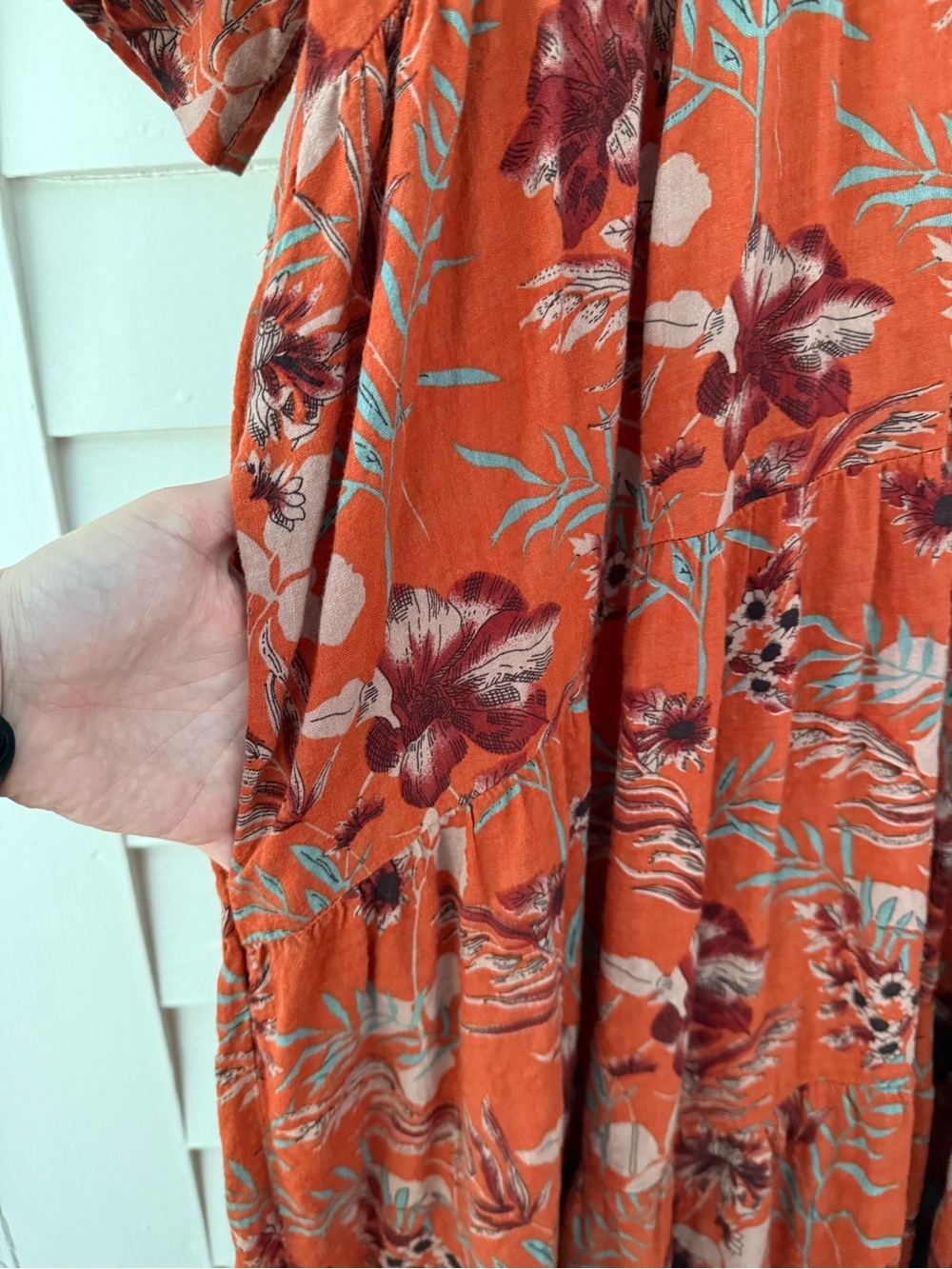 Natural Life | Floral Tiered Maxi Dress Size L - Picture 5 of 9